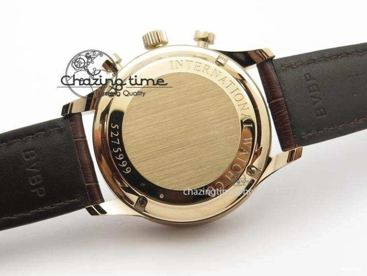 MIROTIME 0115 Portuguese IW371415 ZF 1:1 Best Edition RG Black dial On Brown Leather Strap A Modern 7286